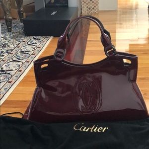 Barely used Cartier Burgundy patent leather